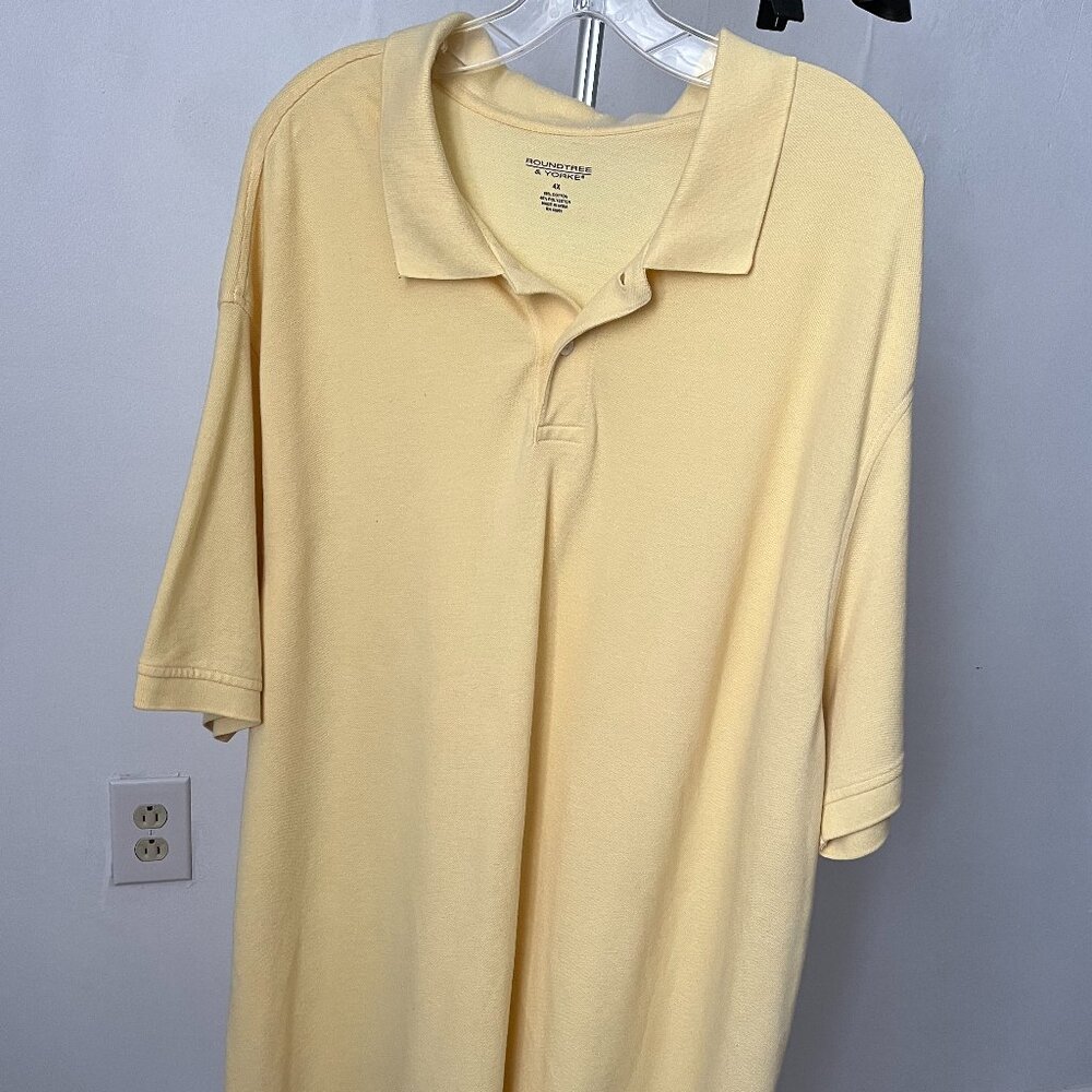 Roundtree & Yorke Big & Tall Men Yellow Polo Shirt